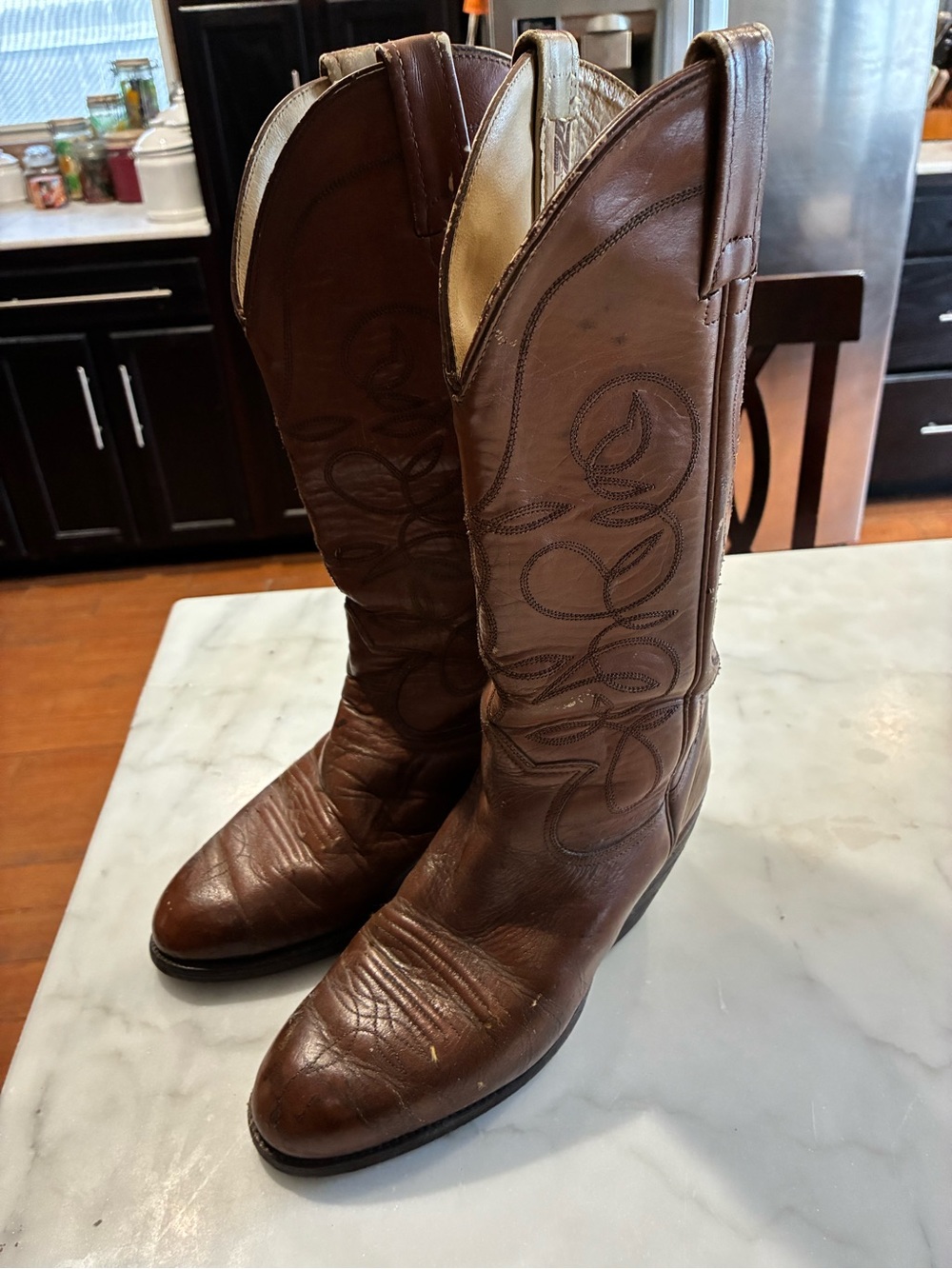 Vintage Siete Leguas Boots Mens 6 1/2 EE Western Cowboy Leather Pointed Toe